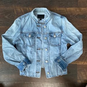Banana Republic Frayed Collar Light Wash Jean Jacket